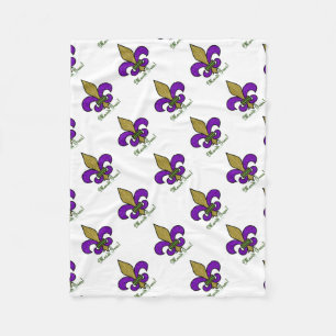 Couverture Polaire Mardi Gras Fleur De Lis Coloré