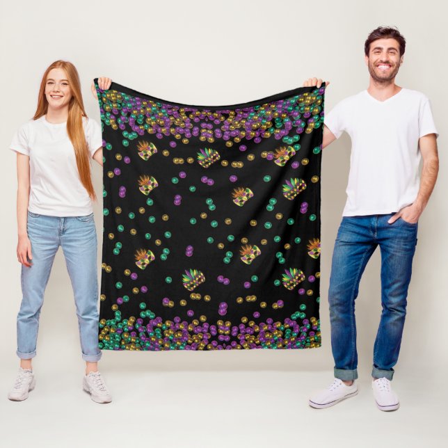 Couverture Polaire Mardi Gras Motif moderne (En situation)