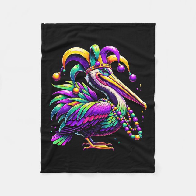 Couverture Polaire Mardi Gras Pelican Louisiana Jester Casquette B (Devant)