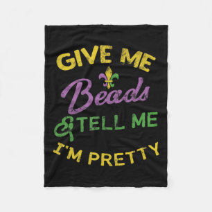 Couverture Polaire Mardi Gras Perles Drôle Unique New Orleans Cadeau