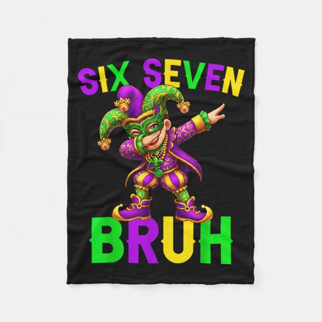 Couverture Polaire Mardi Gras Six Seven Bruh Dab Jester 6 7 Meme Fat  (Devant)