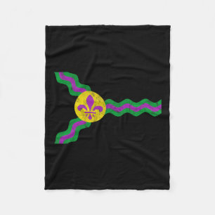 Couverture Polaire Mardi Gras St Louis Drapeau Soulard en état de dét