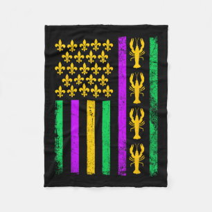 Couverture Polaire Mardi Gras Usa Drapeau Américain Crawfish Hommes F