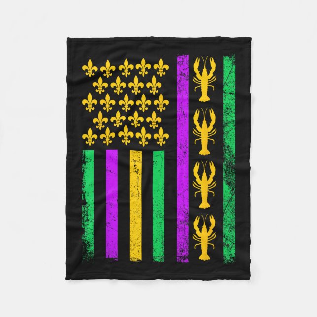 Couverture Polaire Mardi Gras Usa Drapeau Américain Crawfish Hommes F (Devant)