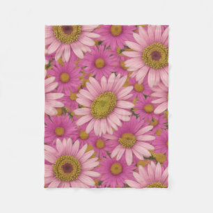 Couverture Polaire Marguerites roses