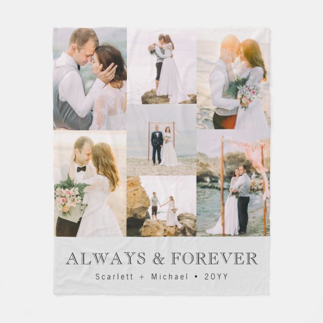 Couverture Polaire Mariage Collage de Photos (Devant)