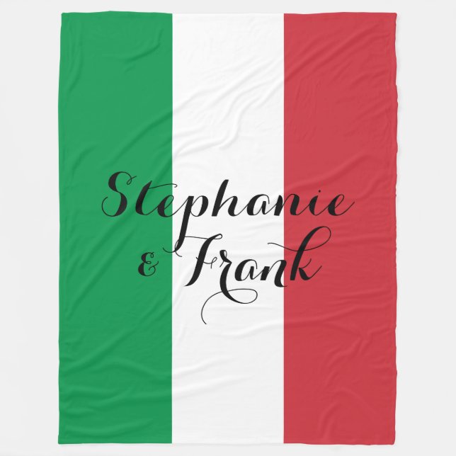 Couverture Polaire Mariage couleur drapeau italien (Devant)