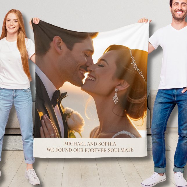 Couverture Polaire Mariage Couple Fleece Blanket Idée cadeau de Noël (Créateur téléchargé)