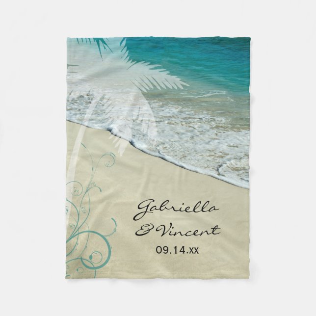 Couverture Polaire Mariage de plage tropicale (Devant)