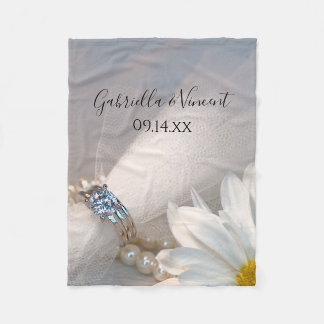 Couverture Polaire Mariage d'élégance de marguerite blanche (Devant)