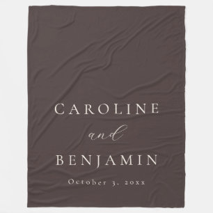 Couverture Polaire Mariage Élégant Minimaliste Brun Mocha Calligraphi