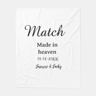 Couverture Polaire Mariage fait au ciel nom date simple calligraphie