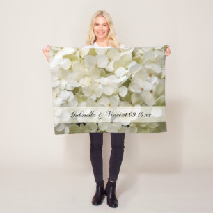 Couverture Polaire Mariage floral blanc Hydrangea