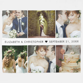 Couverture Polaire Mariage Keepsaké 6 Carré Photo Collage