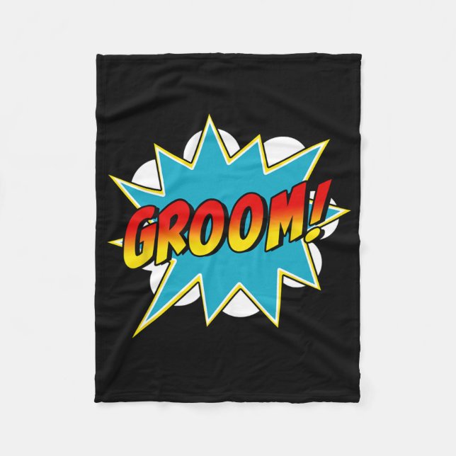 Couverture Polaire Marié Groom Superhero Bachelor Enterrement de Vie  (Devant)