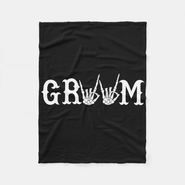 Couverture Polaire Mariée de mariage d'Halloween Marié squelette jusq (Devant)