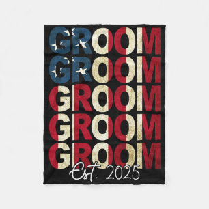 Couverture Polaire Mariée Marié Env. 2025 Drapeau États-Unis Jeunes M