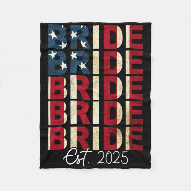 Couverture Polaire Mariés 2025 Drapeau États-Unis Jeunes Mariés Coupl (Devant)