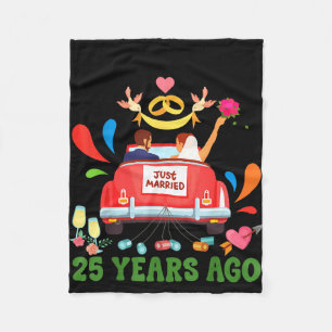 Couverture Polaire Mariés il y a 25 ans couple drôle 25e anniversaire