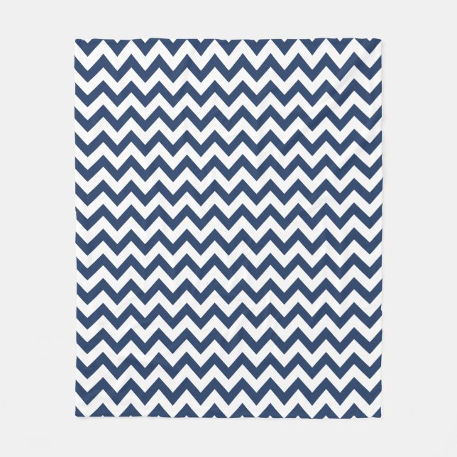 Couverture Polaire Marine bleu blanc Chevron Motif polaire Blanche (Devant)