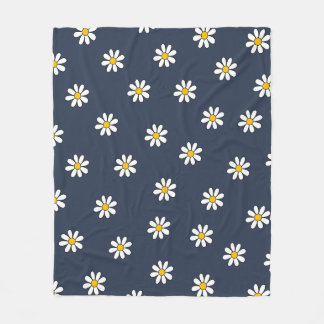 Couverture Polaire Marine bleu esthétique Botanique Floral Daisy Moti