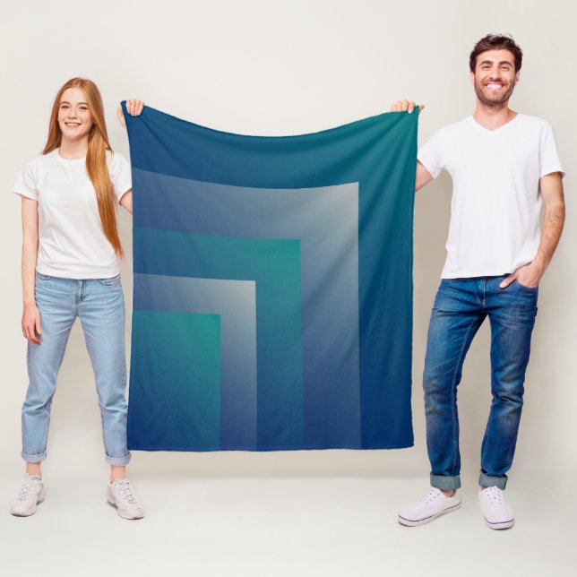 Couverture Polaire Marine gris turquoise (En situation)