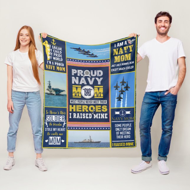 Couverture Polaire Marine Quilt, Marine Mom Quilt, Cadeau Pour Navy,  (En situation)