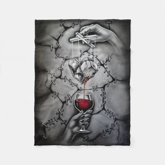 Couverture Polaire Marionnette de coeur (Devant)