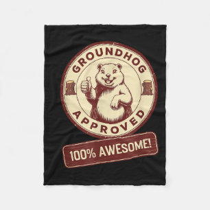 Couverture Polaire Marmotte Approuvée 100% Incroyable Drôle Vintage