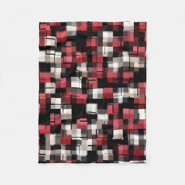 Couverture Polaire Maroon noir blanc Abstrait Plaid (Devant)