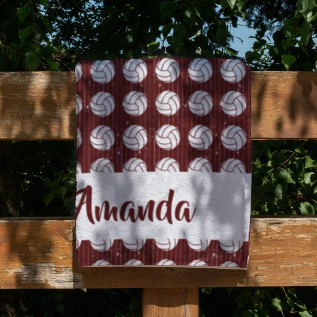 Couverture Polaire Maroon Volleyball Plancher à motif bois (Créateur téléchargé)