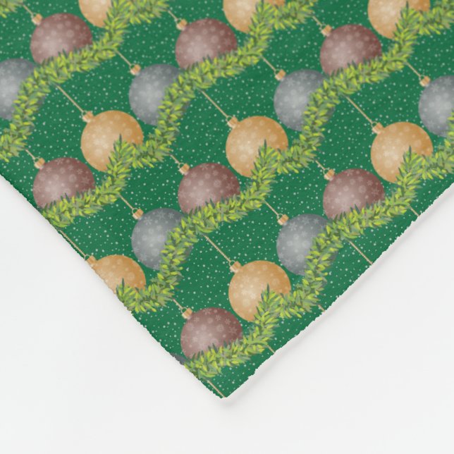 Couverture Polaire Marque de Noël et ornements motif de vacances (Coin)