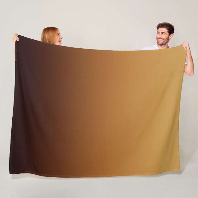 Couverture Polaire Marron Chocolat Doré Couleurs Chaudes (En situation)