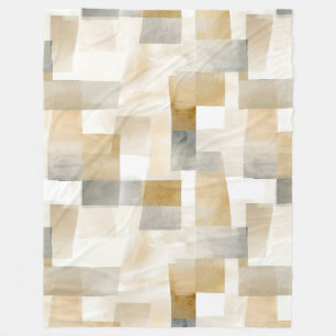 Couverture Polaire Marron Crème Chic Abstrait