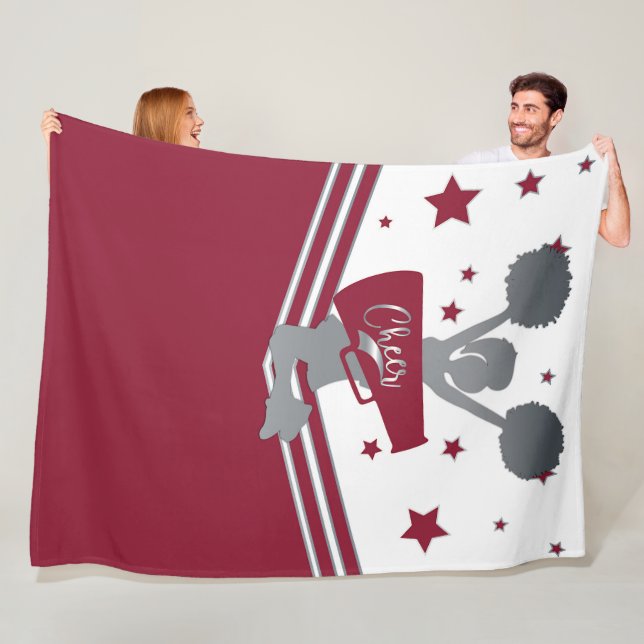 Couverture Polaire Marron Étoiles d'Argent Cheer Filles de Cheer-lead (En situation)
