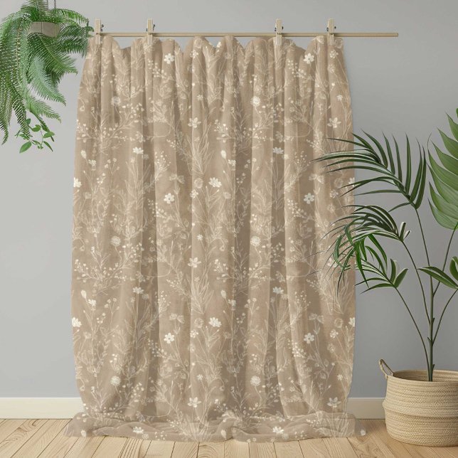 Couverture Polaire Marron Floral Taupe Élégant (Créateur téléchargé)