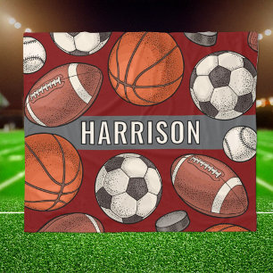 Couverture Polaire Marron Multi Sport Monogramme Nom Personnalisé