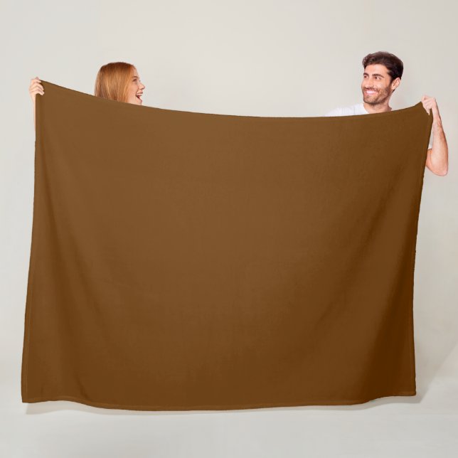 Couverture Polaire Marron Noix de Muscade Uni (En situation)