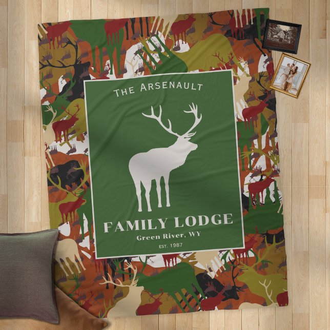 Couverture Polaire Marron Vert Camouflage Personnalisé (Créateur téléchargé)