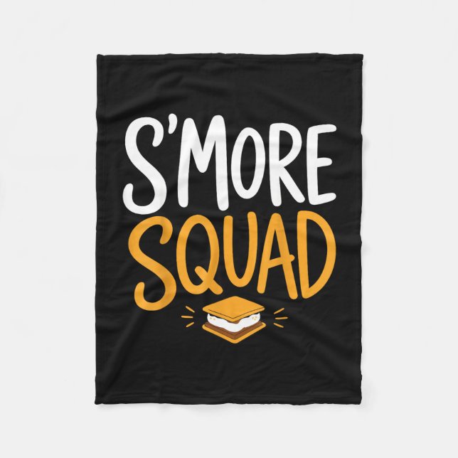 Couverture Polaire Marshmallow feu de camp camping s'mores  (Devant)