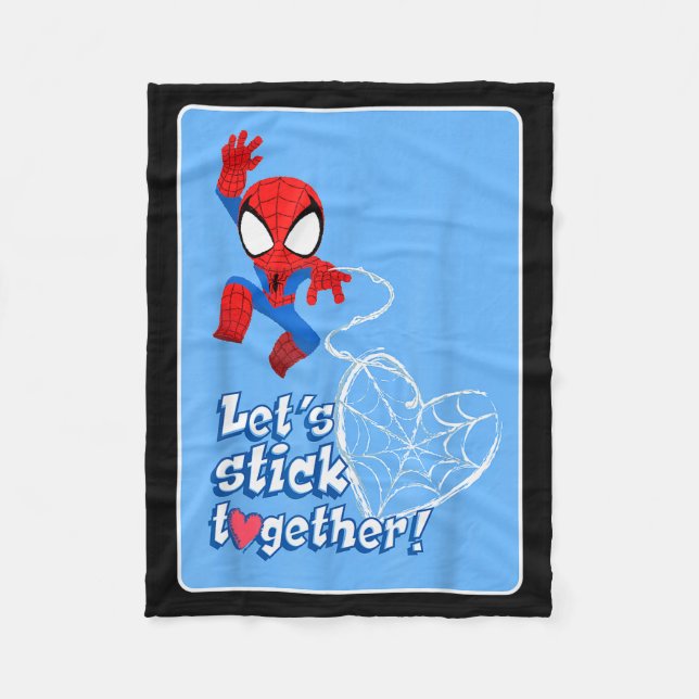 Couverture Polaire Marvel Spider-man Restons Ensemble Saint-Valentin  (Devant)