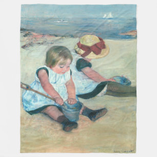 Couverture Polaire Mary Cassatt - Enfants jouant sur la plage