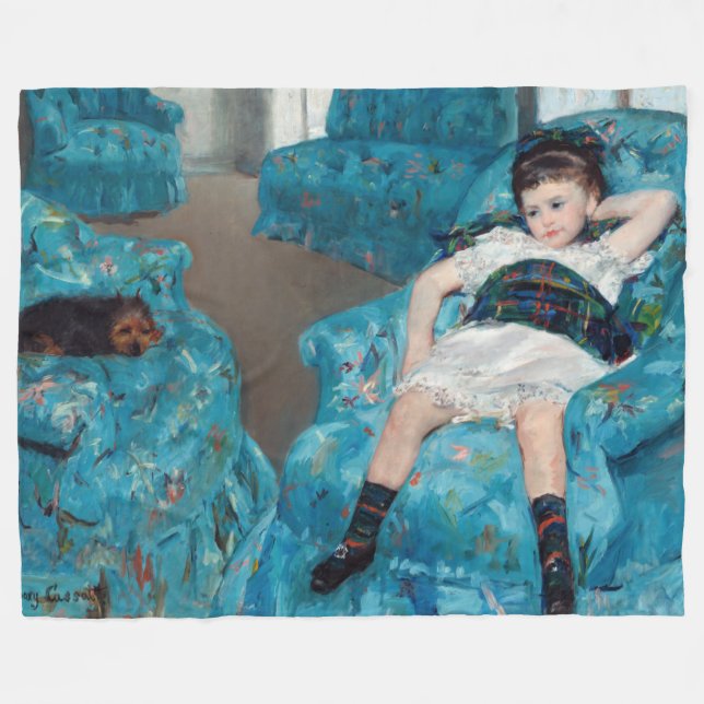 Couverture Polaire Mary Cassatt - Petite fille dans un fauteuil bleu (Devant (Horizontal))