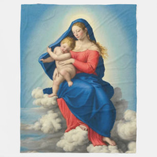 Couverture Polaire MARY et JÉSUS dans les NUAGES