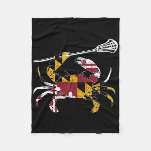 Couverture Polaire Maryland Crabe Bleu Lacrosse Lover Drapeau De Mari