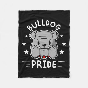 Couverture Polaire Mascotte Anglais Bulldog Fierté Et Fidélité