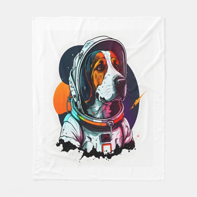 Couverture Polaire Mascotte de chien Astronout (Devant)