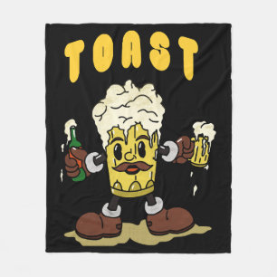 Couverture Polaire Mascotte du toast à la bière
