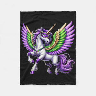 Couverture Polaire Masque de licorne de Mardi Gras heureux Filles de
