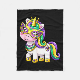 Couverture Polaire Masque de Mardi Gras licorne mignon Carnaval pour